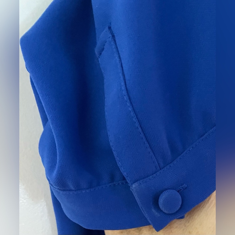 J Crew Women’s Size 4 Vibrant Blue Dress- Lined, Short-Sleeve, Knee Length - Picture 3 of 6
